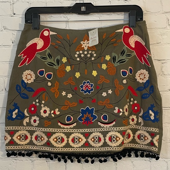 NWT Altar’d State olive green embroidered skirt - Picture 9 of 14